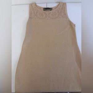 St. John Knit Gold Shimmer Dress Sz 10